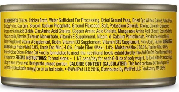 Wellness Grain Free Natural Sliced Chicken Entree Wet Canned Cat Food Online - Image 2