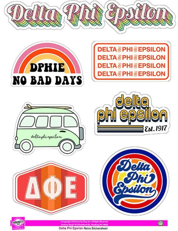 Delta Phi Epsilon Retro Sticker Sheet Online