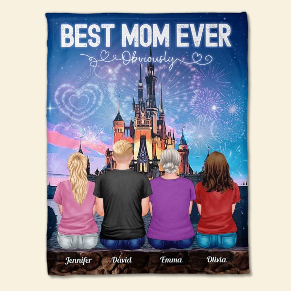 Best Mom Ever Obviously, Personalized Blanket, Gifts For Mom Gifts For Grandma (UP TO 8 MEMBERS) Fashion - Image 2