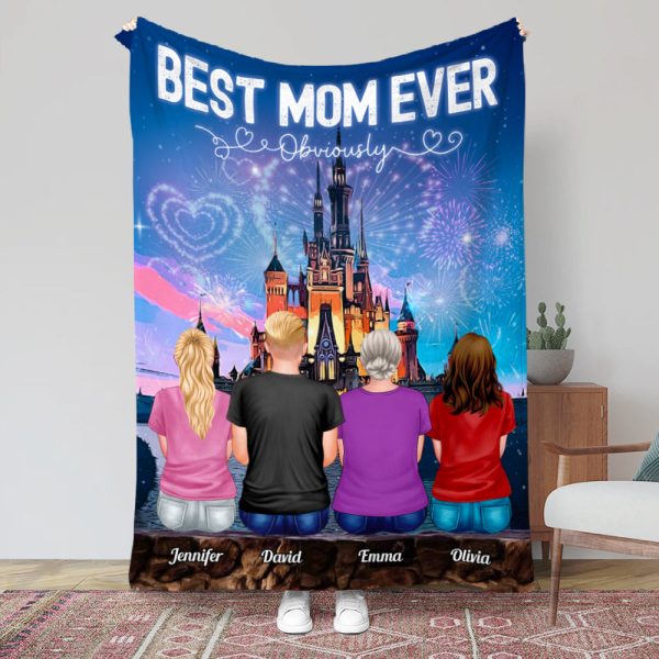 Best Mom Ever Obviously, Personalized Blanket, Gifts For Mom Gifts For Grandma (UP TO 8 MEMBERS) Fashion