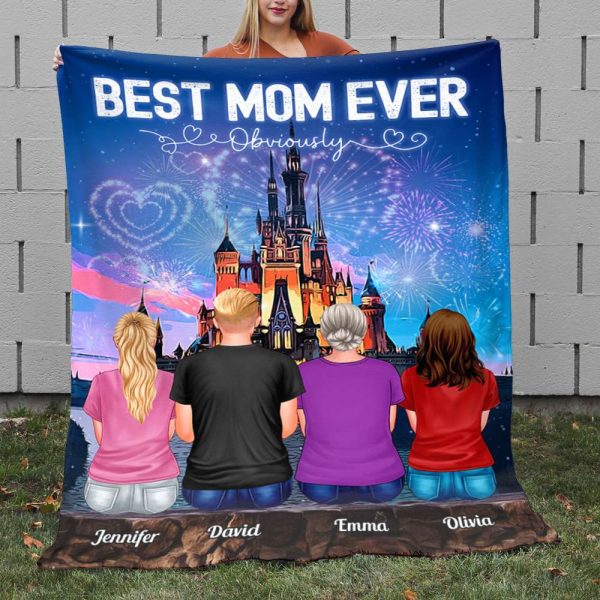 Best Mom Ever Obviously, Personalized Blanket, Gifts For Mom Gifts For Grandma (UP TO 8 MEMBERS) Fashion - Image 4