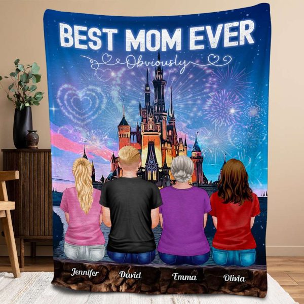 Best Mom Ever Obviously, Personalized Blanket, Gifts For Mom Gifts For Grandma (UP TO 8 MEMBERS) Fashion - Image 3